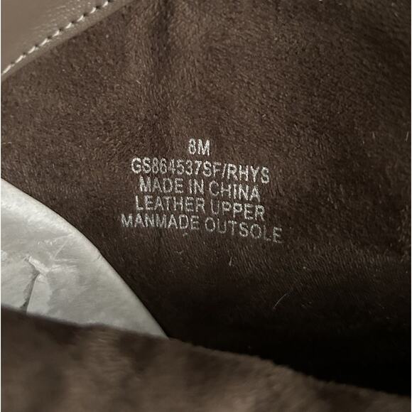 NWOB Mia Pewter Leather Suede Short Boots Zipper Stacked Heel-8M - Picture 2 of 13